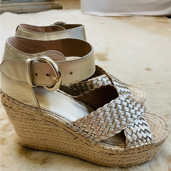 Marc Fisher Gold Espadrille Wedges - Picture 3 of 6